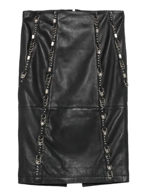 Patrizia Pepe leather studded-detail midi skirt Black 8G0492L160