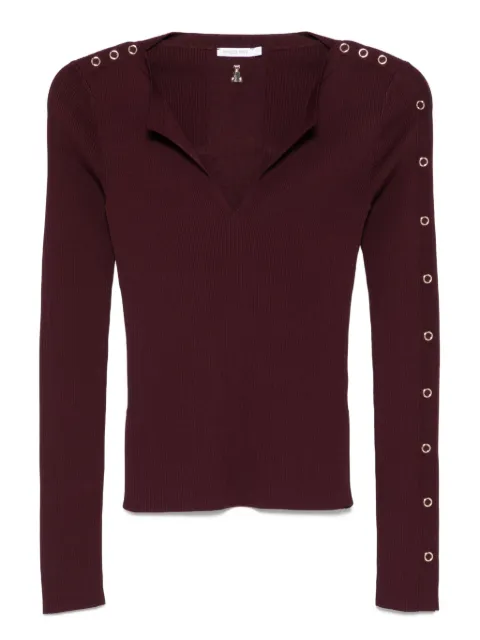Patrizia Pepe V-neck ribbed sweatshirt Purple 8K0328K280