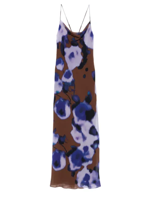 Patrizia Pepe floral-print dress Brown 8A1574A642