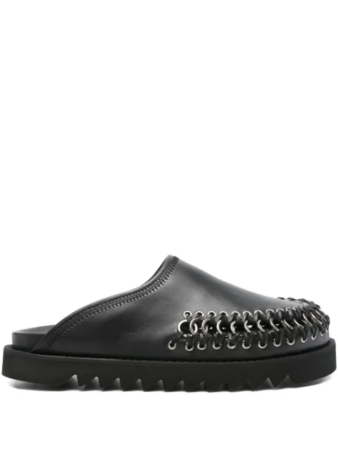 Toga Virilis chain-embellished leather mules Black FTVRM142409009