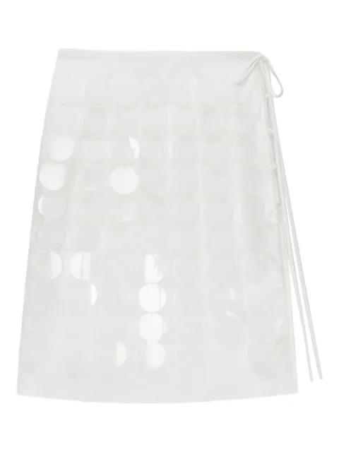 MSGM circle-appliqué wrap mini skirt White 3842MDD08X257126