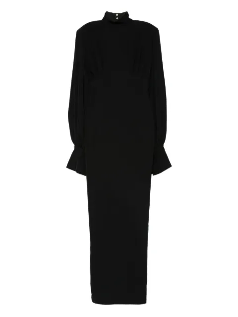 Vestiaire d'un Oiseau Libre high-neck bell-sleeve maxi dress Black PEARLDRESSBLACK