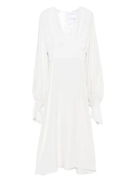 Vestiaire d'un Oiseau Libre Venice V-neck midi dress White VENICEDRESS