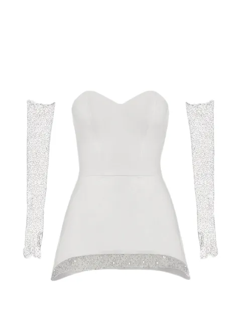 Vestiaire d'un Oiseau Libre embellished off-the-shoulder dress White DINADRESSWHITE