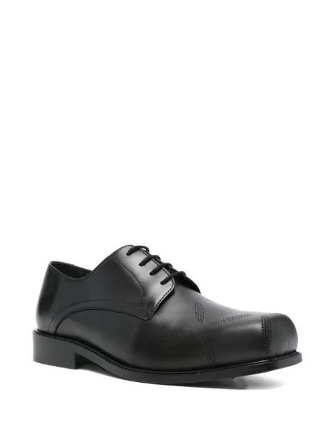 Stefan Cooke slashed square toe derby shoes Black FSTCMPFSD09021