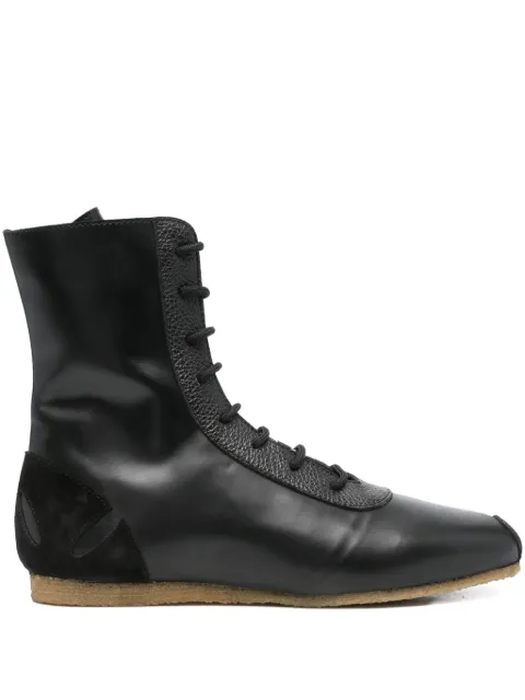 Stefan Cooke lace-up leather sneakers Black FSTCMSLHB09099