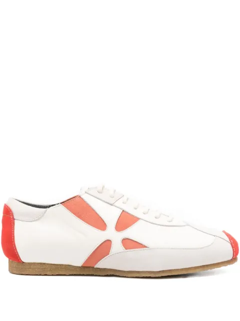 Stefan Cooke leather flower-detail sneakers Neutrals FSTCMSLTN12299