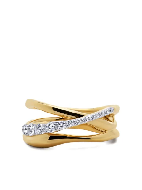 Monica Vinader pavé diamond crossover ring Gold GPRGCDCOLGD