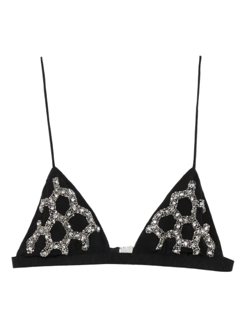 Patrizia Pepe embroidered triangle-cup bra Black 8I0181A659