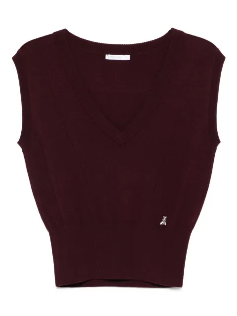 Patrizia Pepe V-neck wool vest Purple 8K0332KM36