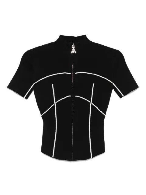 Patrizia Pepe zip-front ribbed top Black 8K0306K265
