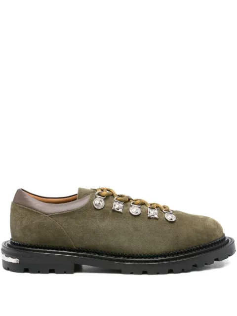 Toga Virilis lace-up suede derby shoes Green FTVRM142503101