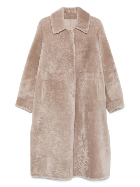 Manzoni 24 shearling collared coat Neutrals 25M1115S23N