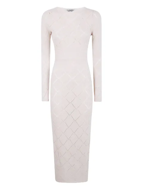 TWINSET diamond-pattern knit midi dress Neutrals 252TP3470