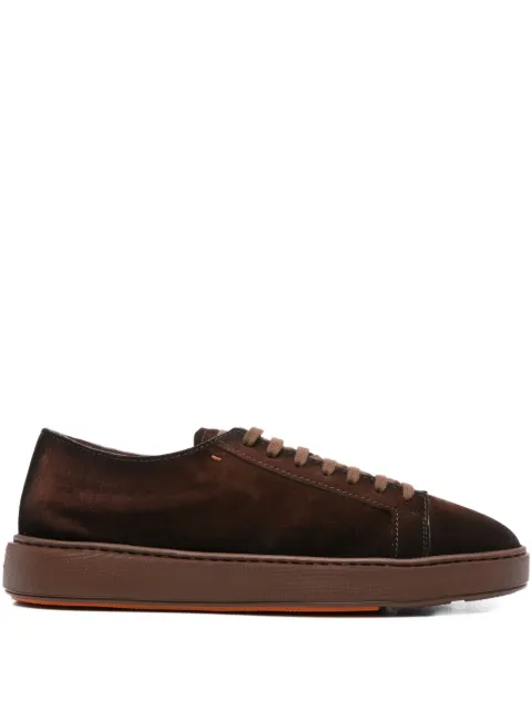 Santoni suede lace-up sneakers Brown MBCD21571FOXCAOLS26