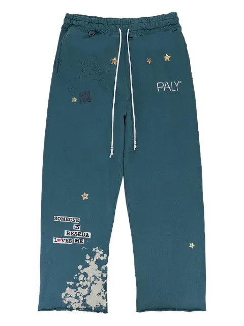 Paly My Dream star-embellished "Teal" track pants Blue PAYXBTM0001