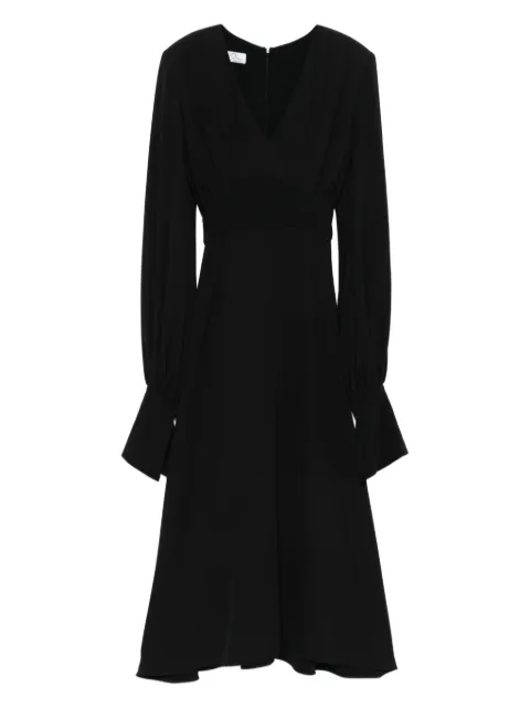 Vestiaire d'un Oiseau Libre Venice V-neck flared midi dress Black VENICEDRESS