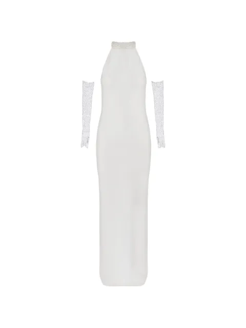 Vestiaire d'un Oiseau Libre Aniela halter-neck embellished dress White ANIELADRESS