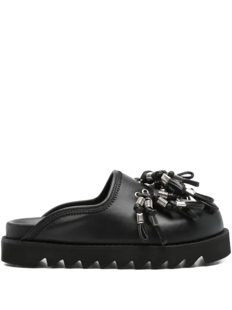 Toga Pulla tassel-embellished leather mules Black FTGPW144309009