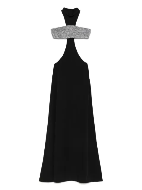 Vestiaire d'un Oiseau Libre Evangeline embellished cut-out maxi dress Black EVANGELINEDRESS