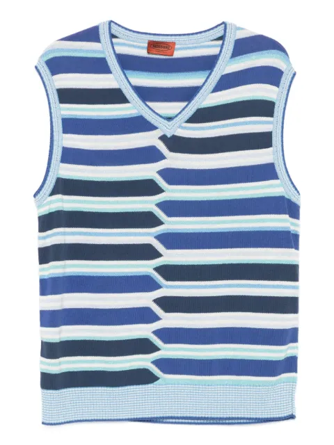 Missoni Pre-Owned 2000s striped knit vest Blue MI250SQ