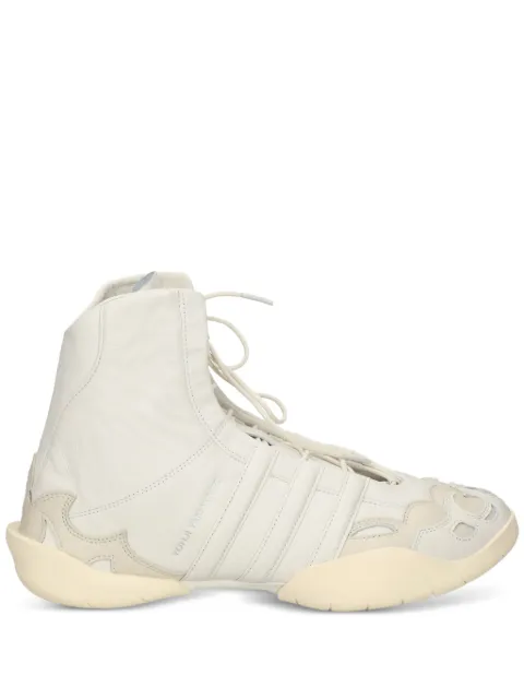 Y-3 Regu 2002 Hi lace-up leather high-top trainers White JQ8846