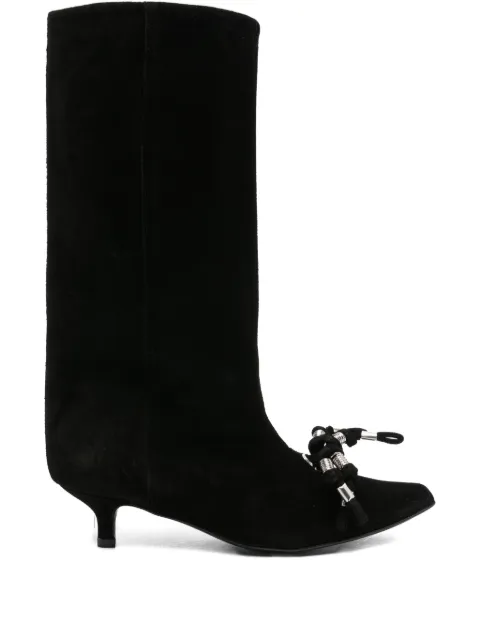 Toga Pulla 45mm knotted-tassel suede boots Black FTGPW142009001