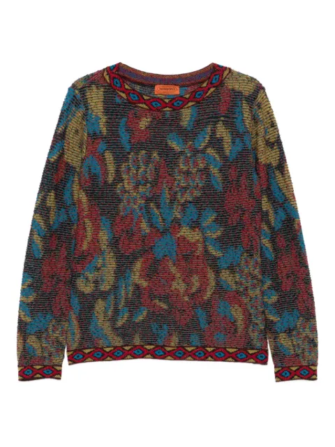 Missoni Pre-Owned 1990s floral-print ribbed sweater Blue MI250SM
