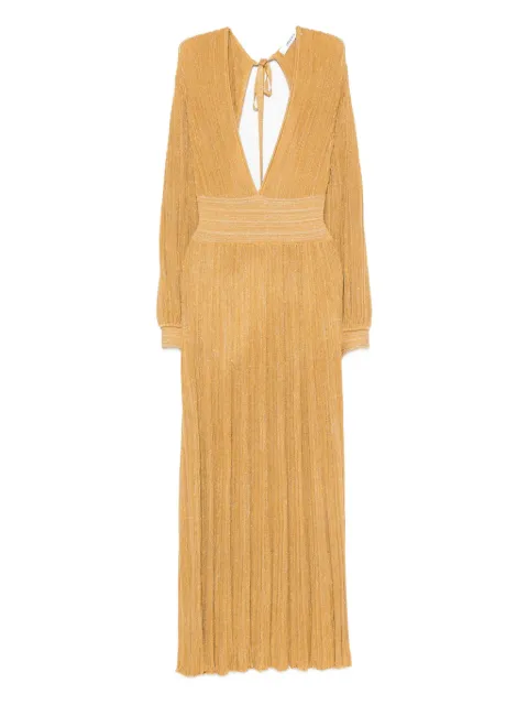 Antonino Valenti pleated V-neck maxi dress Yellow 1100AV25W68