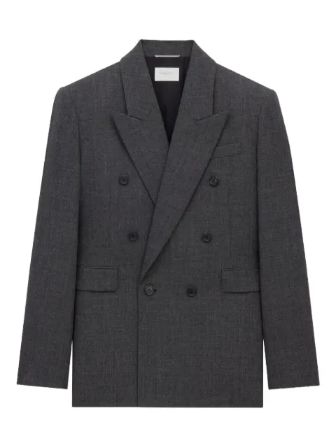 Saint Laurent double-breasted wool blazer Black 835102Y5K32