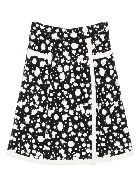 CHANEL Pre-Owned paint-splatter midi skirt Black CHANELVINTAGE