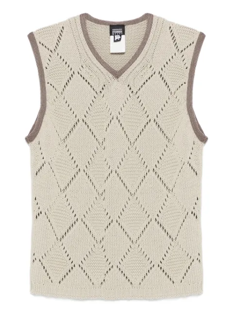 Gianfranco Ferré Pre-Owned 2000s diamond-pattern sleeveless vest Neutrals GF250SK