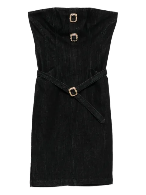 Self-Portrait buckle-detail strapless midi dress Black AW25821MB