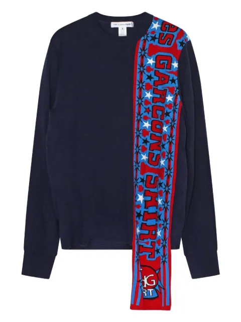 Comme Des Garçons Shirt graphic-panel sweater Blue FPN004