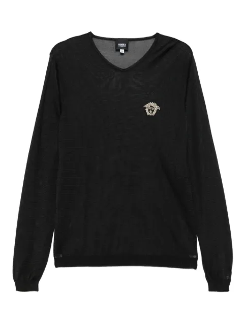 Versace Pre-Owned 2000s Medusa-emblem V-neck sweater Black VE250SG