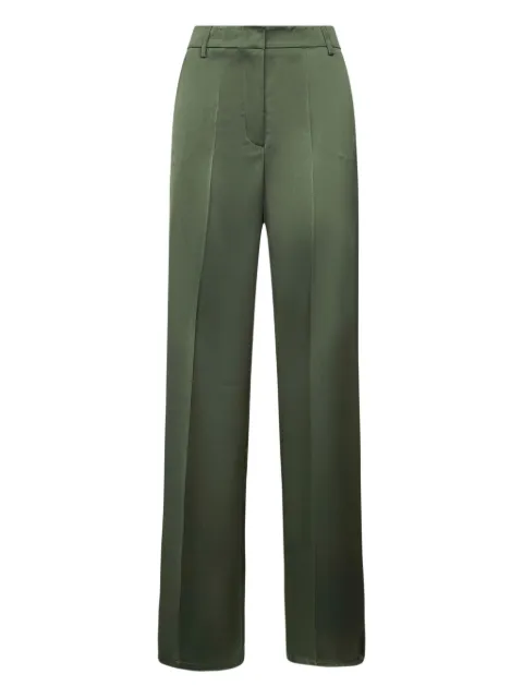 Blanca Vita pressed-crease palazzo trousers Green PLETTRO1334MALACHITE