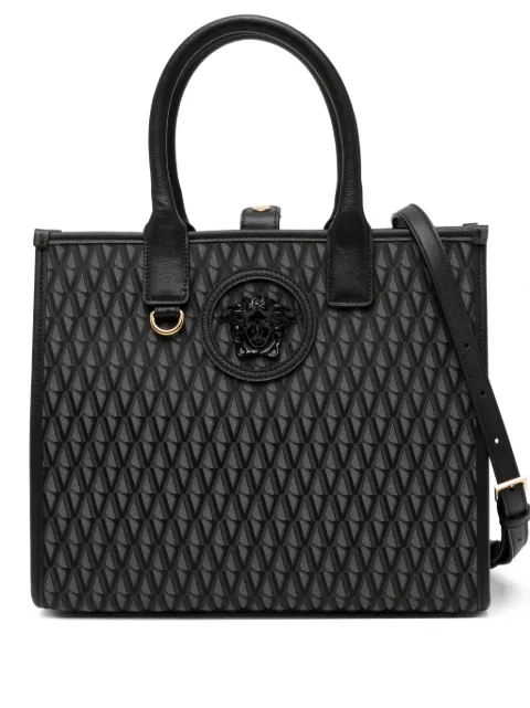 Versace small V Allover La Medusa tote bag Grey 10058611A16242