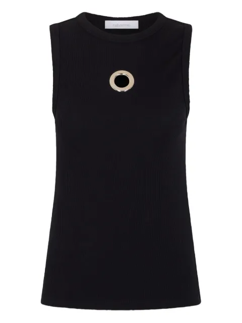 Rabanne eyelet-detail ribbed tank top Black 25HJTE027CO0530