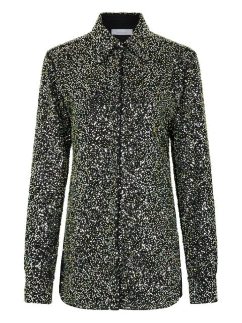 Rabanne sequin-embellished long-sleeves shirt Black 25HCTO199PO0401