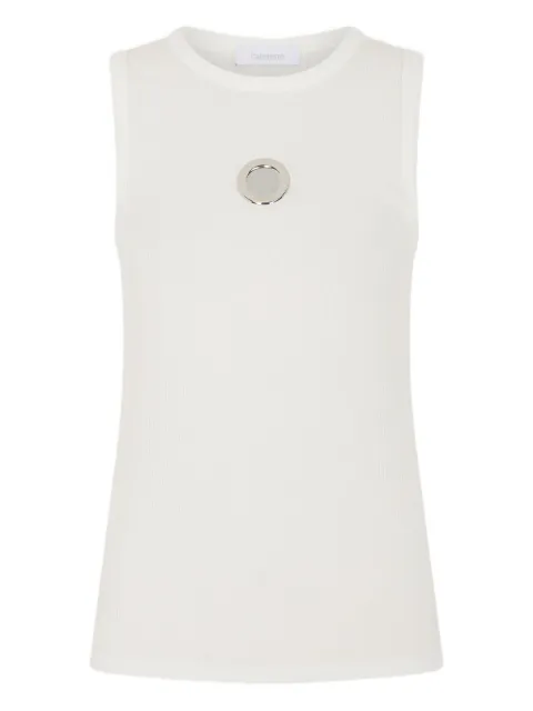 Rabanne eyelet-detail ribbed tank top White 25HJTE027CO0530