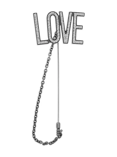 Moschino crystal-embellished brooch Silver 25271A91208408