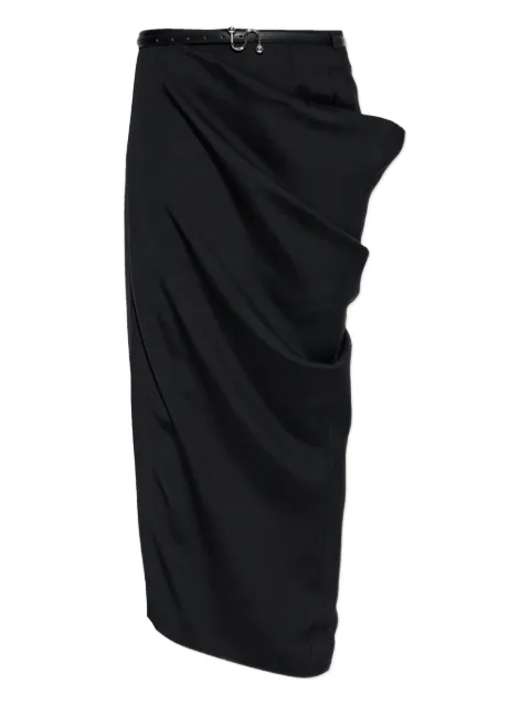 Sportmax Pontida draped belted maxi skirt Black 2522106041600