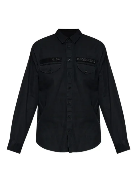 DSQUARED2 logo-embroidered cotton shirt Black S74DM0952D35264