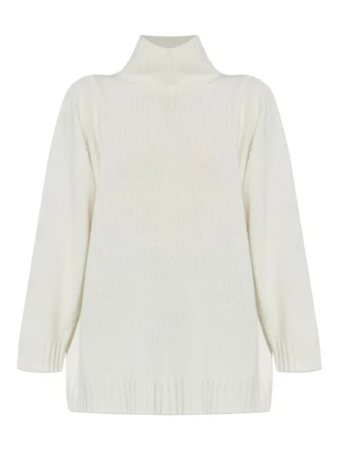 Max Mara high-neck long-sleeve sweater White 2521366022600