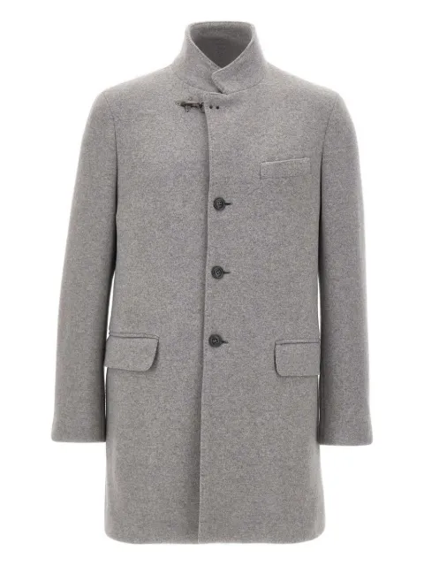 Fay stand-collar flap-pocket coat Grey NAM5451025JXLQ