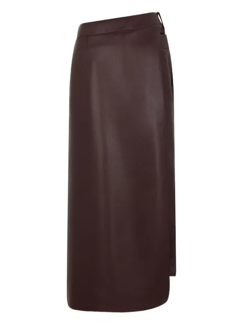 Rabanne belted leather split midi skirt Brown 25HCJU103PU0030