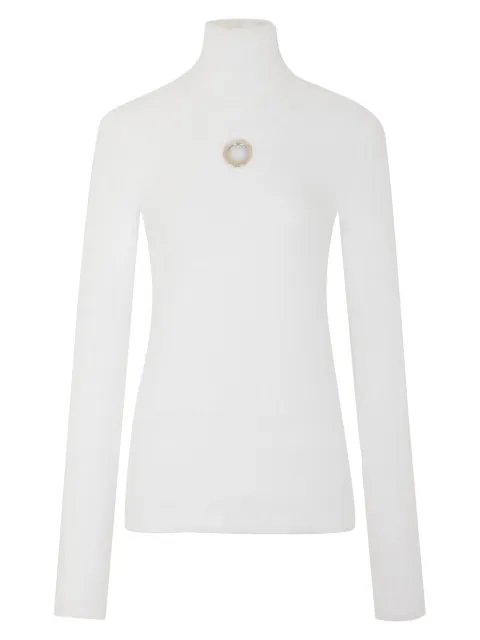 Rabanne key-detail long-sleeves top White 25HMPU072ML0324