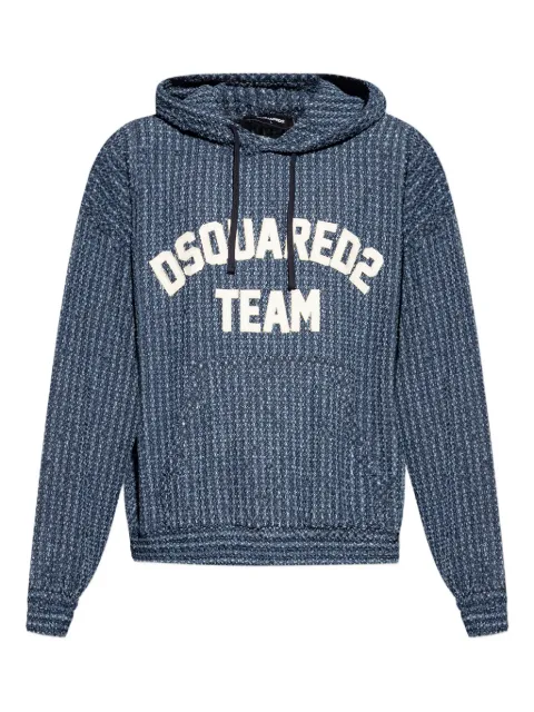 DSQUARED2 logo-patch hoodie Blue S74AM1602D30016