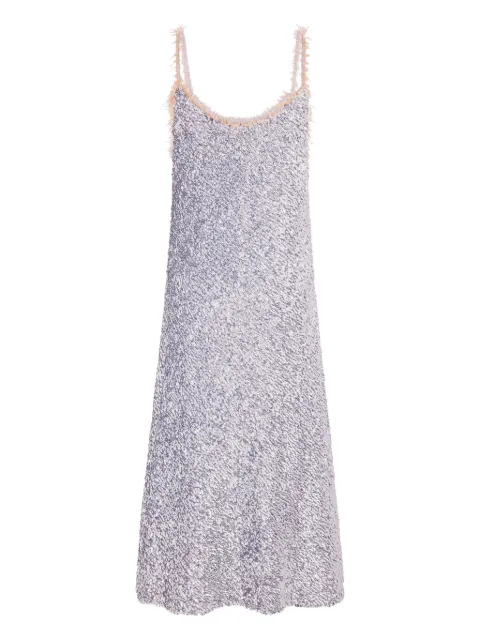Rabanne sequin-embellished slip midi dress Silver 25HCRO199PO0399