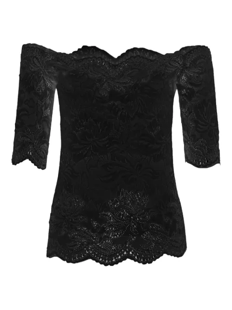 Rabanne lace off-shoulder top Black 25HJTO158PA0170